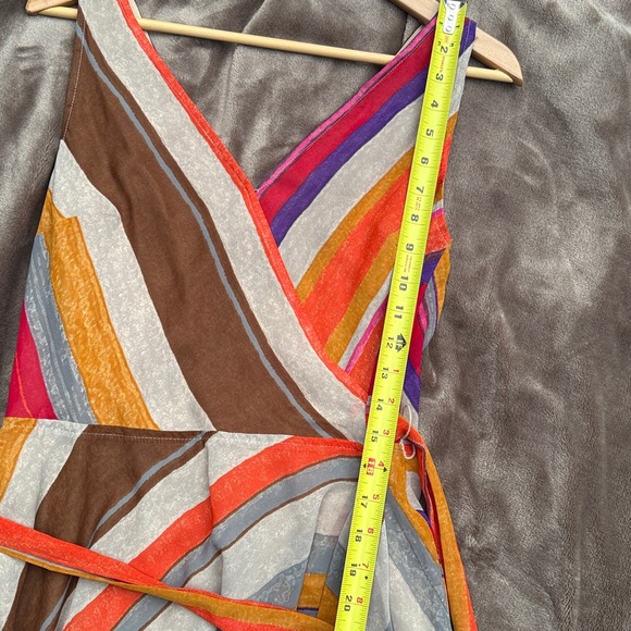 Ralph Lauren Colorful Striped Wrap Midi Dress - Picture 6 of 7